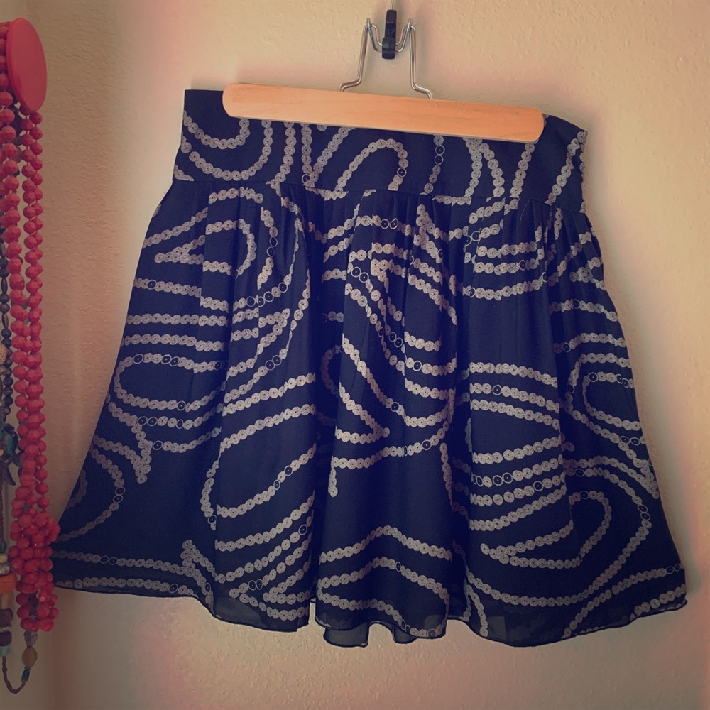 Silk Chain Print Mini Skirt.